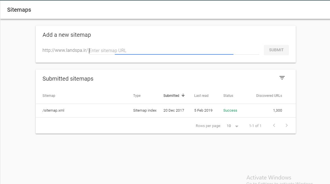 Sitemaps in search console